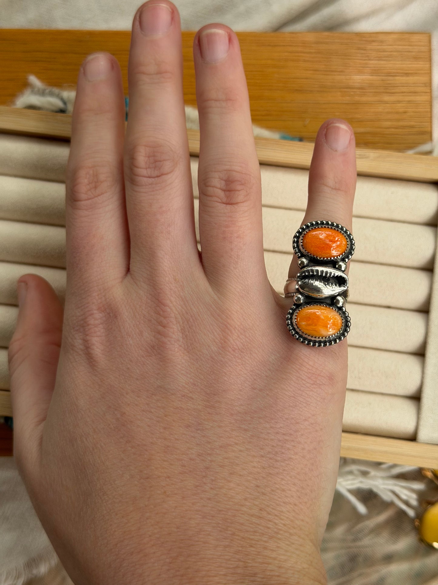 Cowrie stacker ring