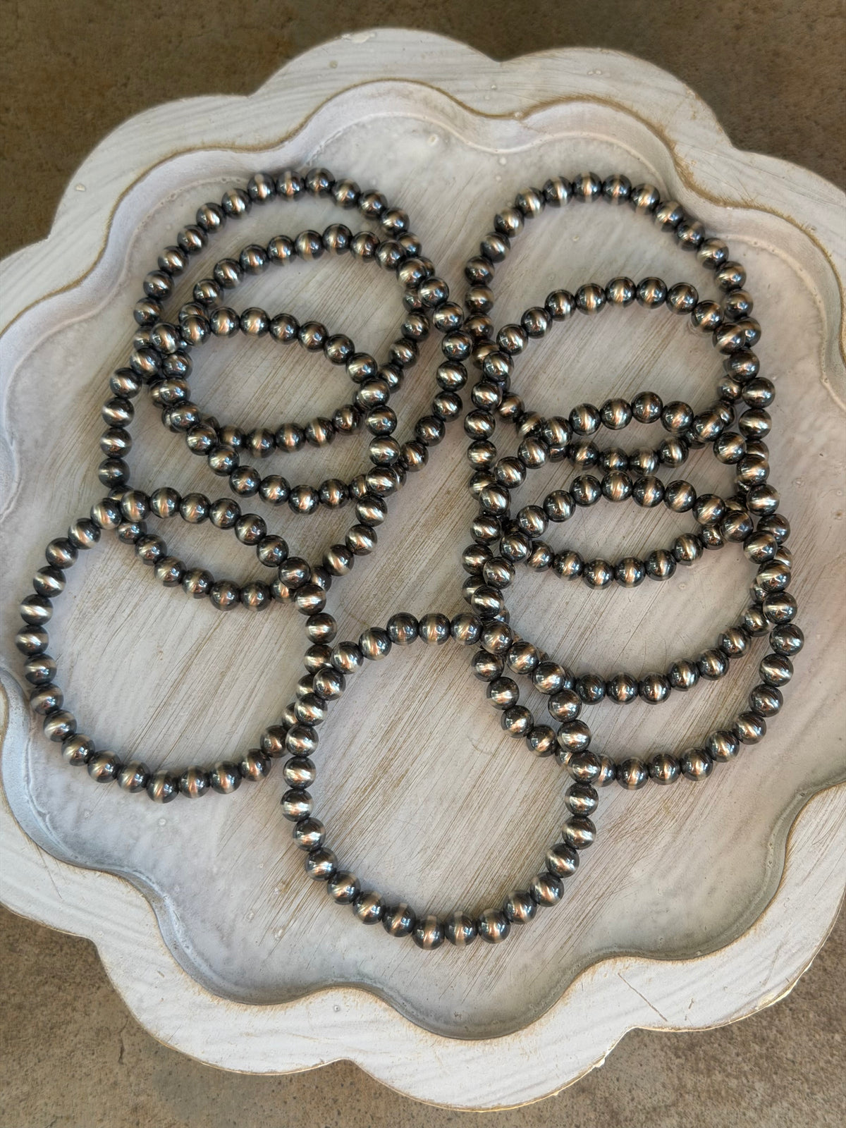 Sterling Silver Pearl Stretch Bracelet