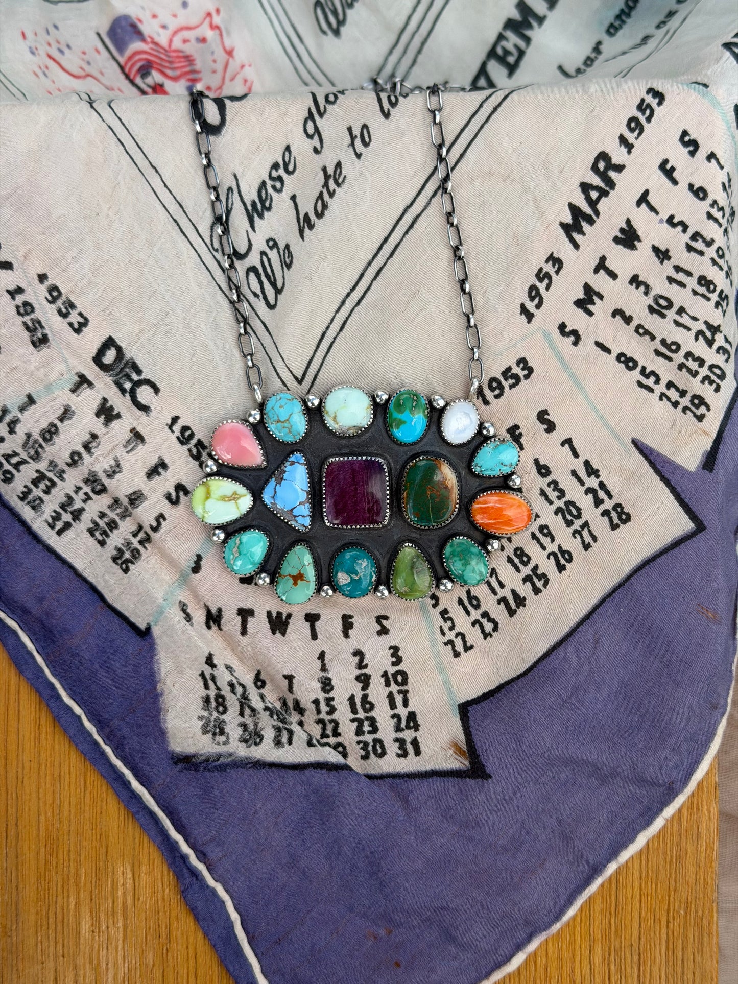 Sky Cerro cluster necklace