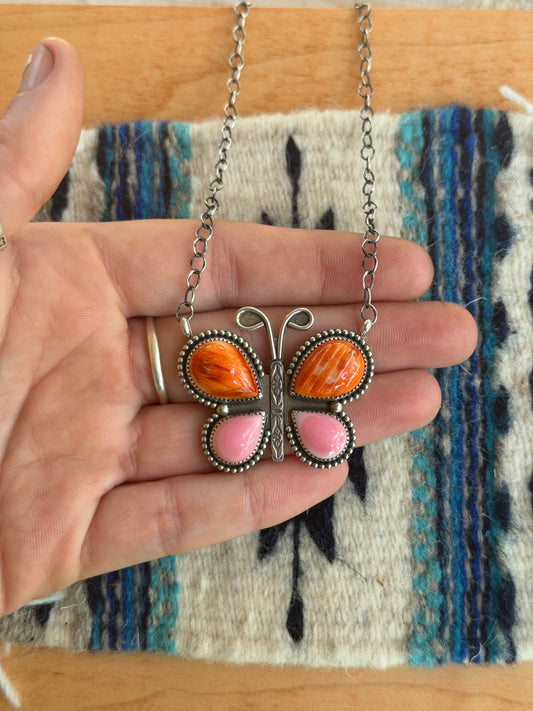 Social butterfly necklace
