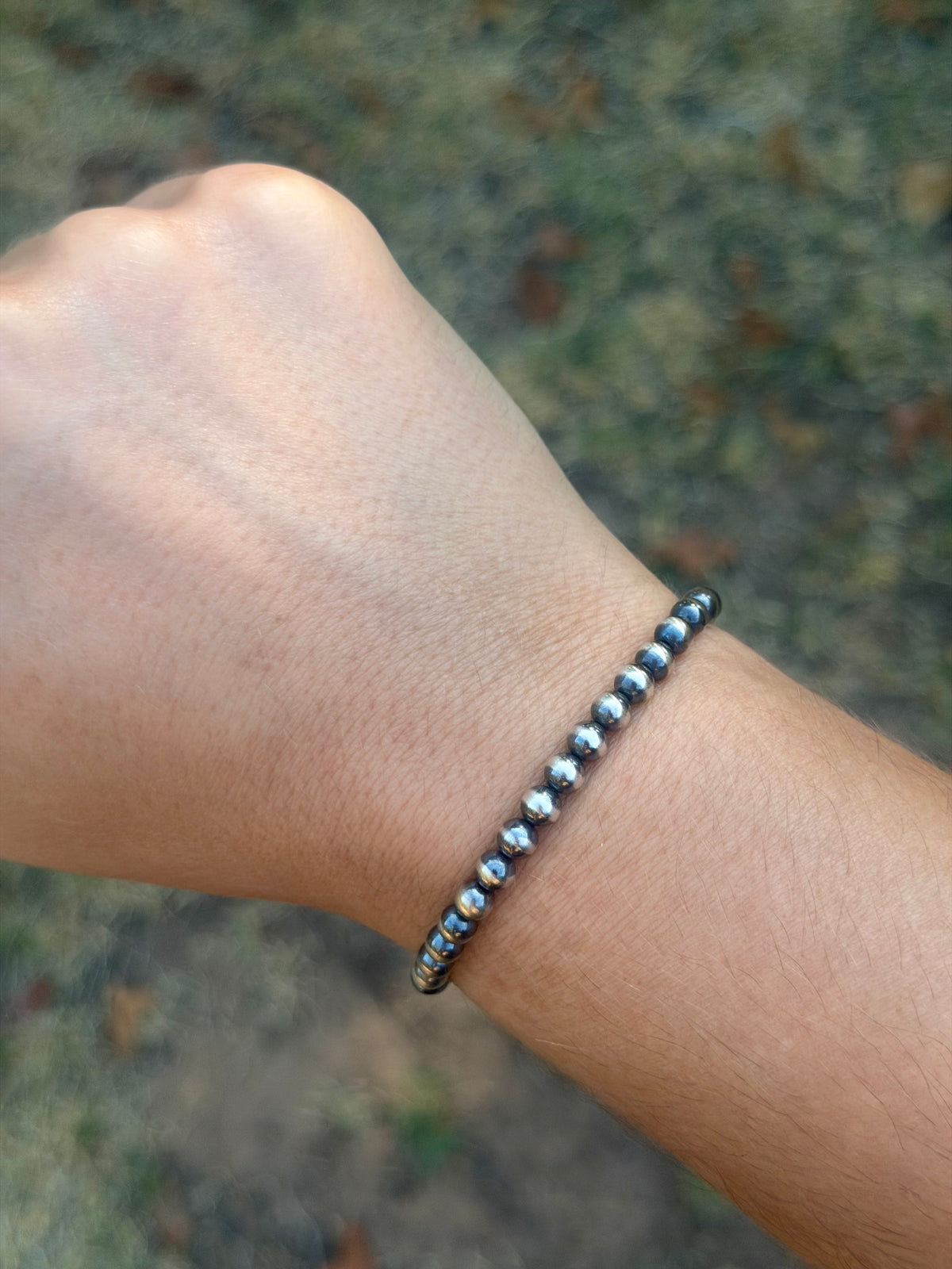 Sterling Silver Pearl Stretch Bracelet